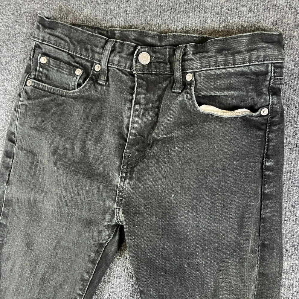 Levi's 510 Jeans Mens 29X27 Gray Denim Cotton Stretch Skinny Fit Travel Low Rise